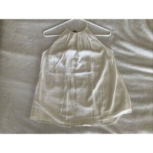 Haute Hippie Halter Multi Keyhole Racerback Silk Cream Off-White Top Tank Small